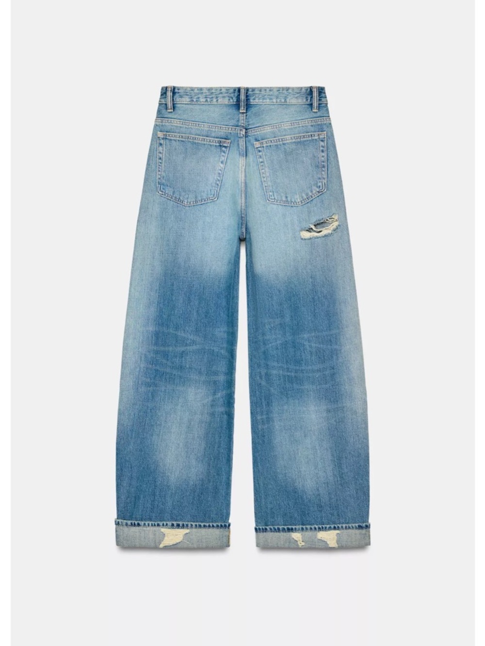 Zara TRF BAGGY FOLDED RIPPED
MID-RISE JEANS - Picture 7 of 8